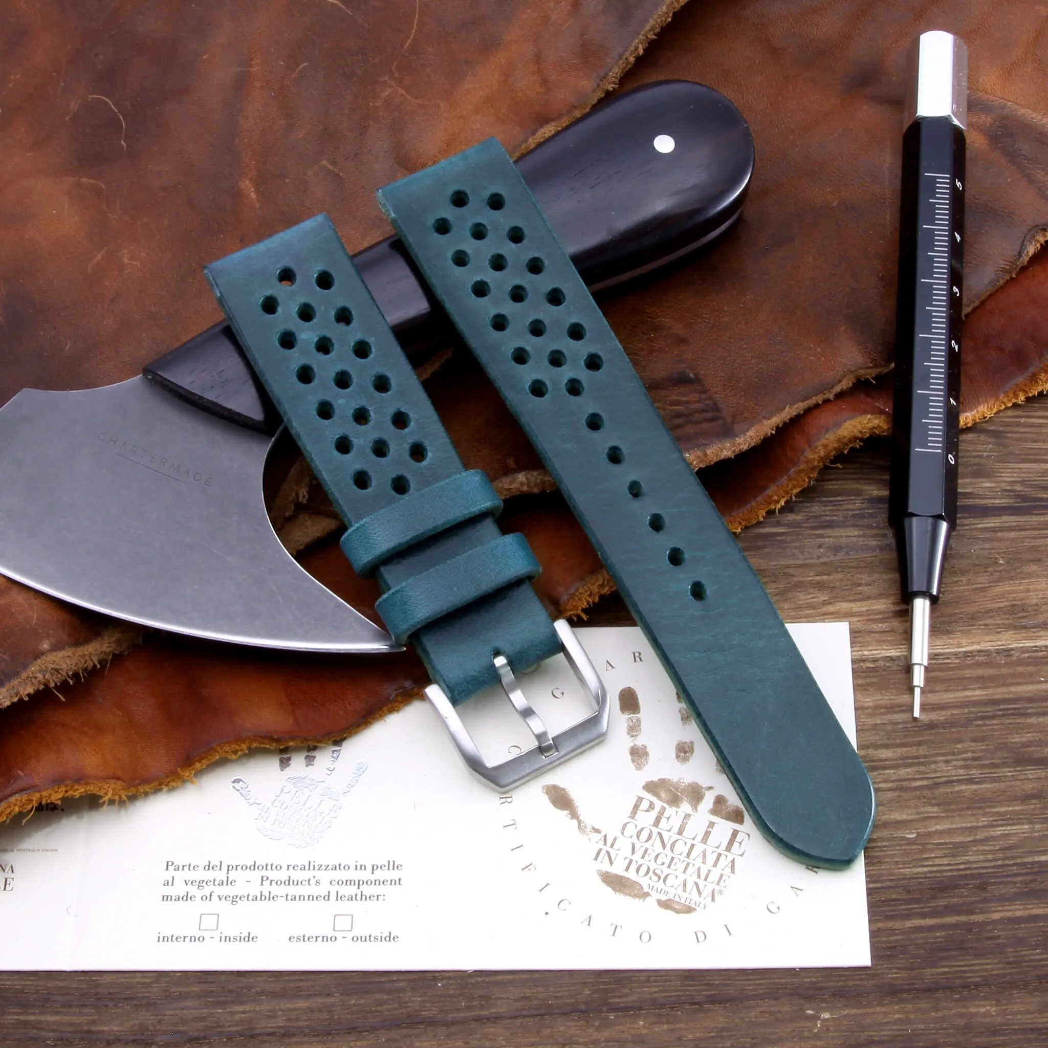 Rally Leather Watch Strap, Military 106 | Stitch-less