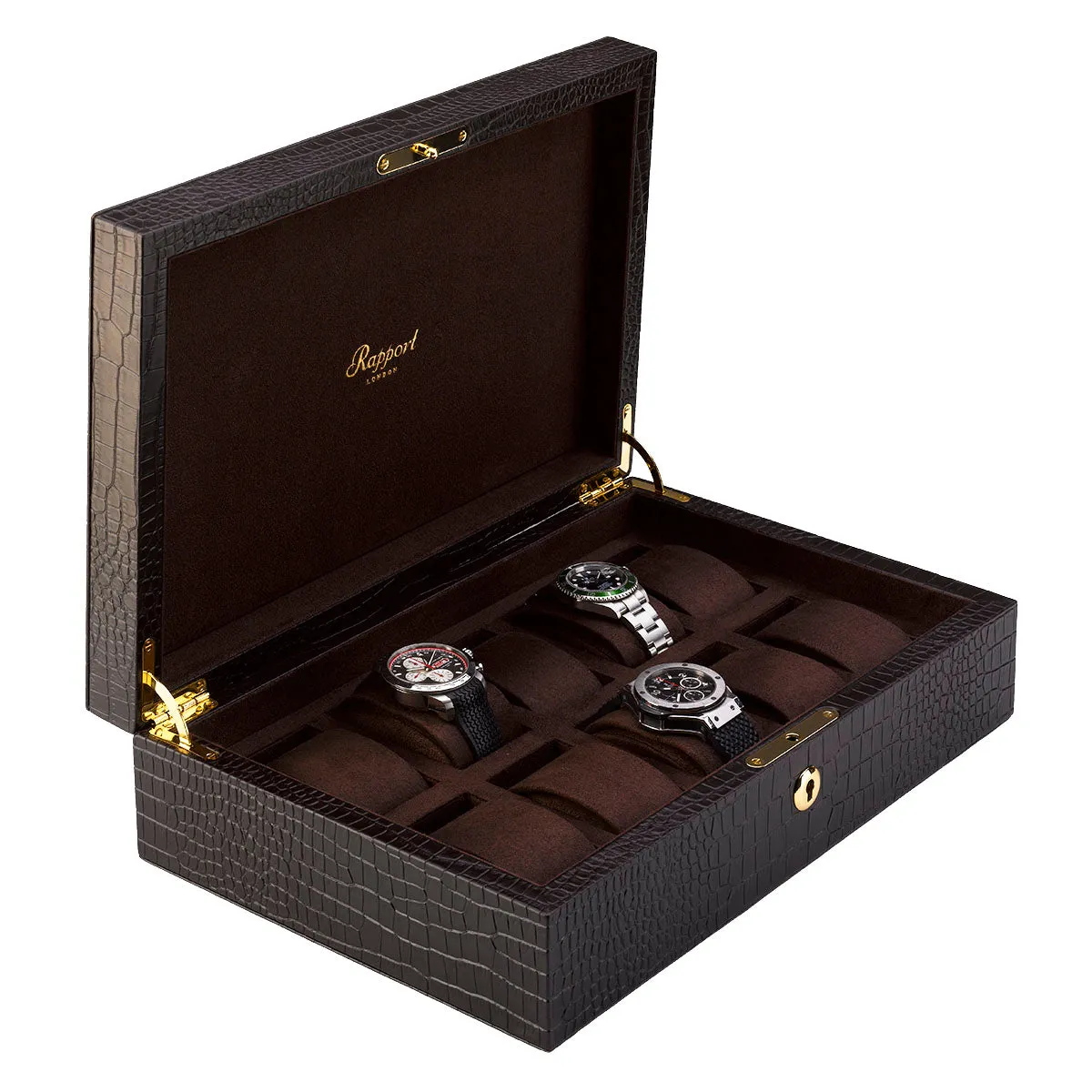 Rapport - Brompton 10 Watch Box in Brown Croco | L265