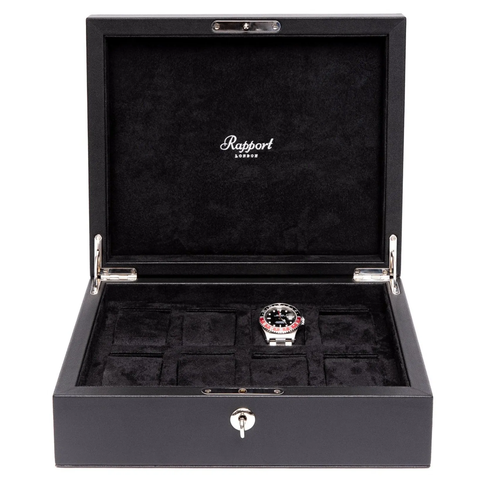 Rapport - Vantage 8 Watch Box in Black Leather | L435