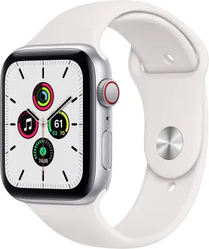 Refurbished Apple Watch SE [GPS   Cellular, 40mm] – Silver Aluminum Case with White Sport Band