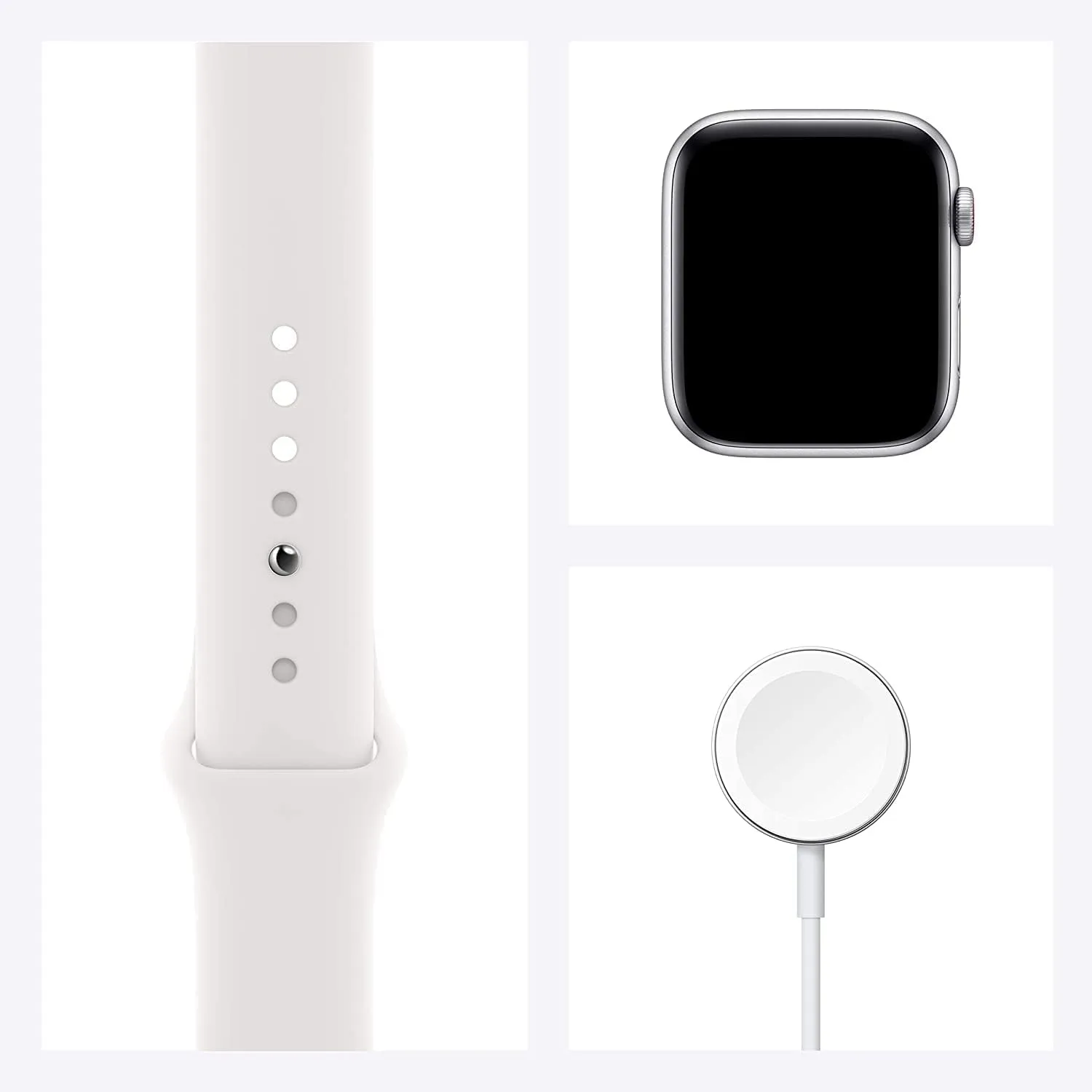 Refurbished Apple Watch SE [GPS   Cellular, 40mm] – Silver Aluminum Case with White Sport Band