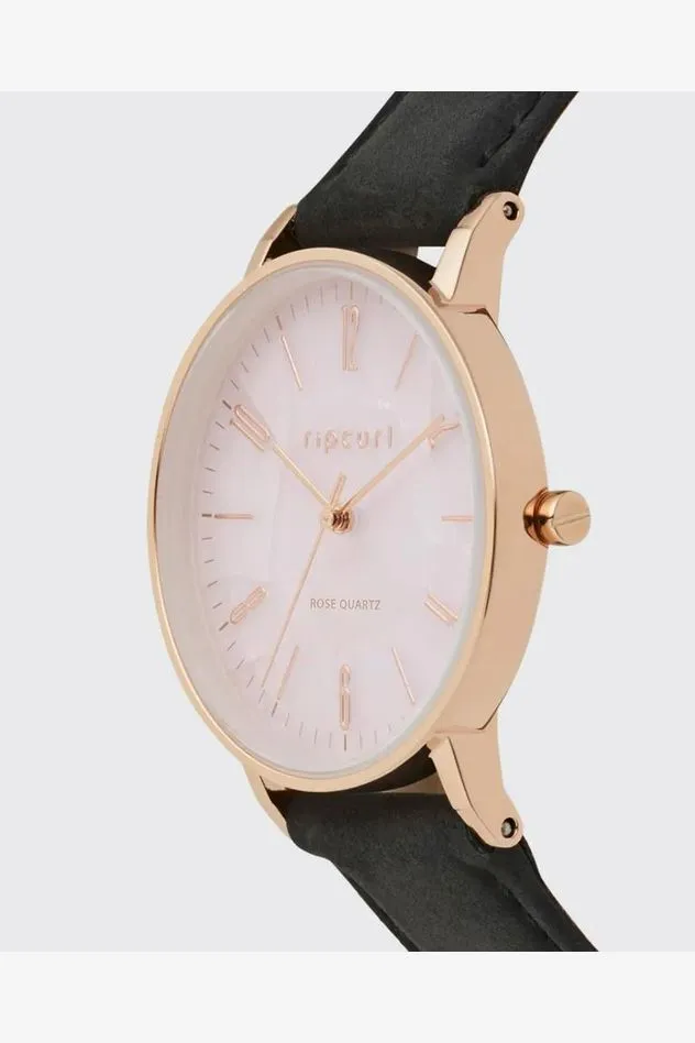 RIP CURL LATCH ROSE QUARTZ LEATHER WATCH