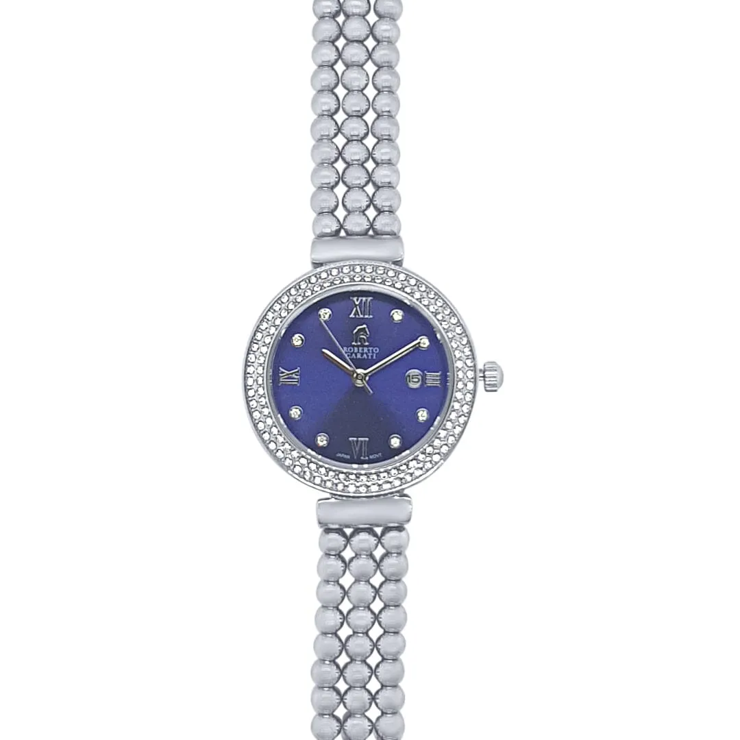 Roberto Carati Jubilee Silver and Blue Watch M9092-V4