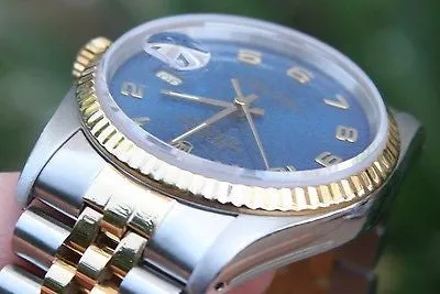 ROLEX 18k Gold & Steel 36mm Mens Datejust Watch Warranty