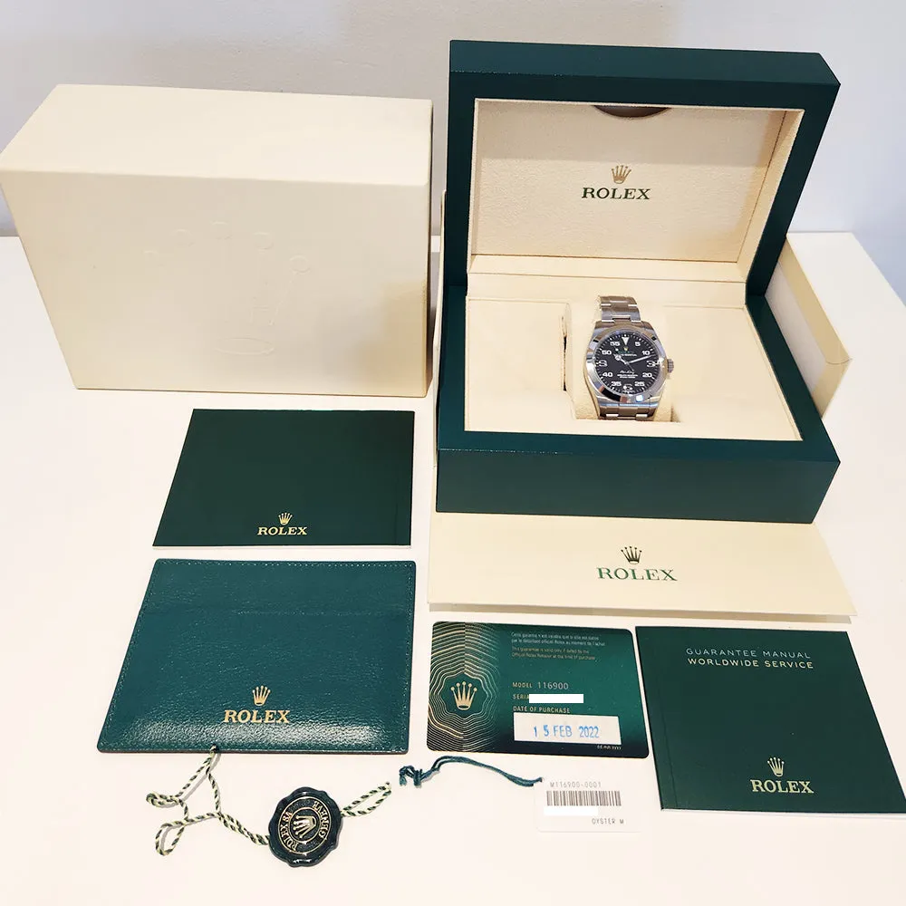 Rolex Air-King 116900 Black Dial Feb 2022