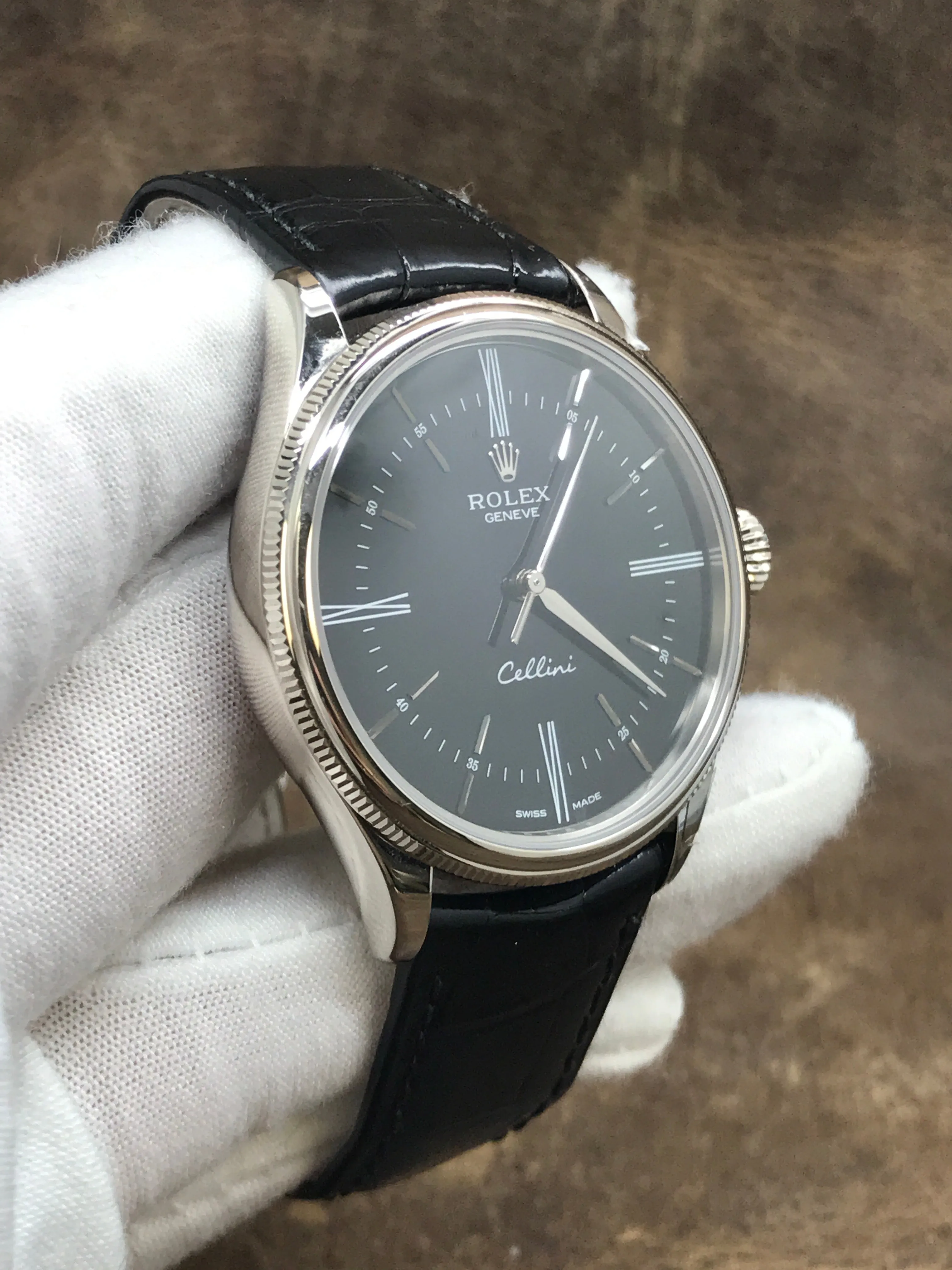 Rolex Cellini Time 50509 Black Dial Automatic Men's Watch