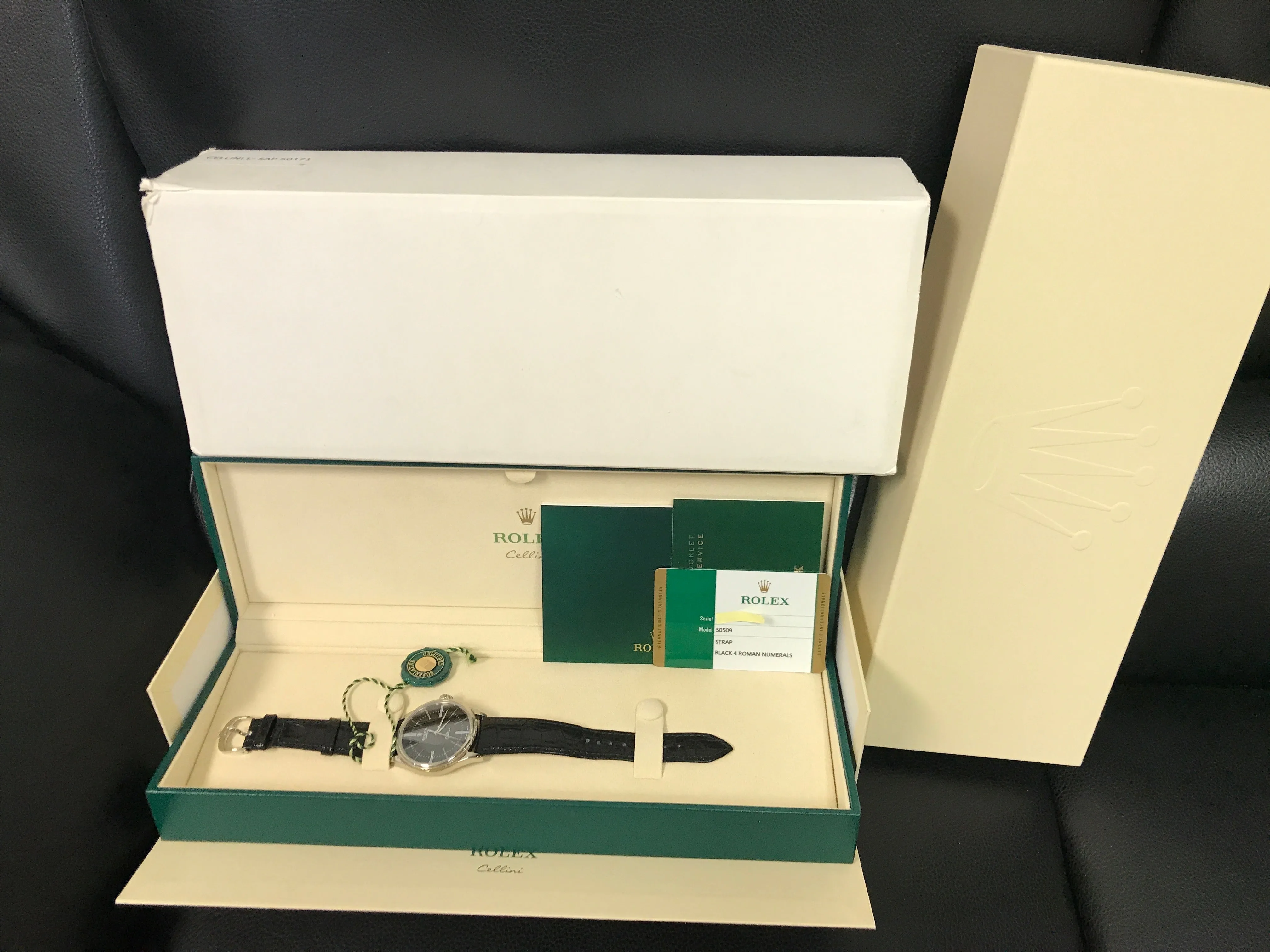 Rolex Cellini Time 50509 Black Dial Automatic Men's Watch