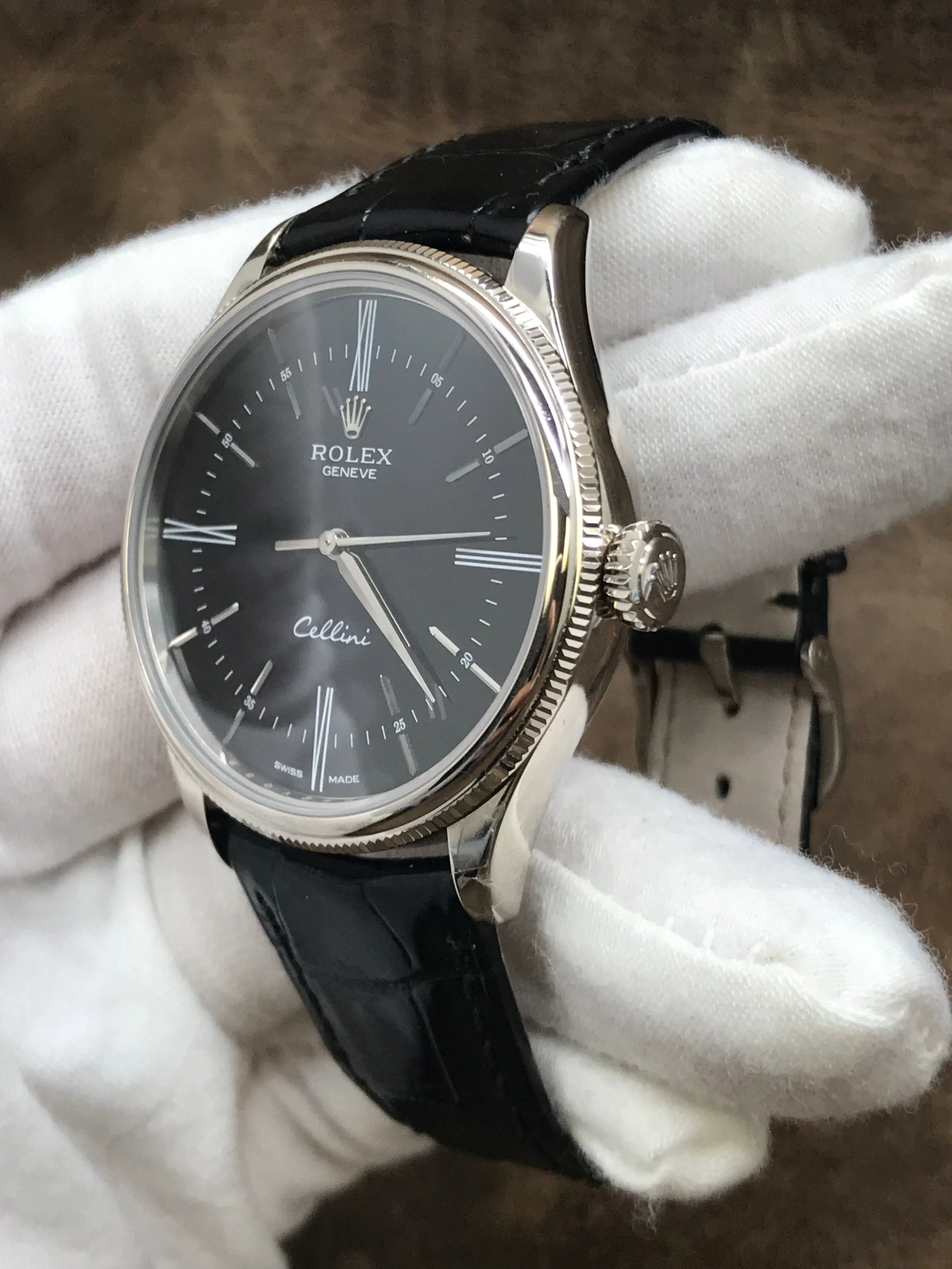 Rolex Cellini Time 50509 Black Dial Automatic Men's Watch