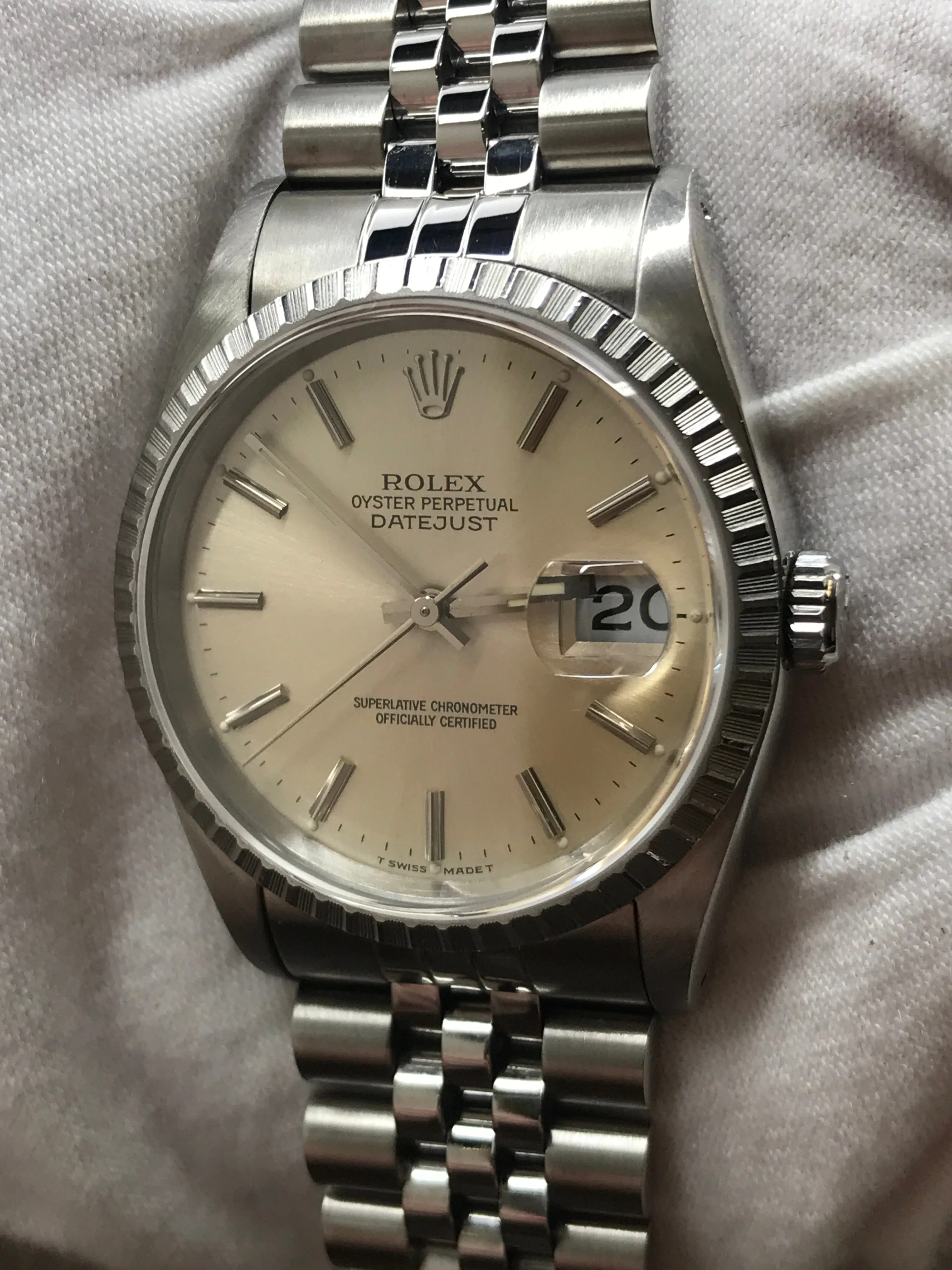 Rolex Datejust 36mm 16220 Silver Dial Automatic Watch
