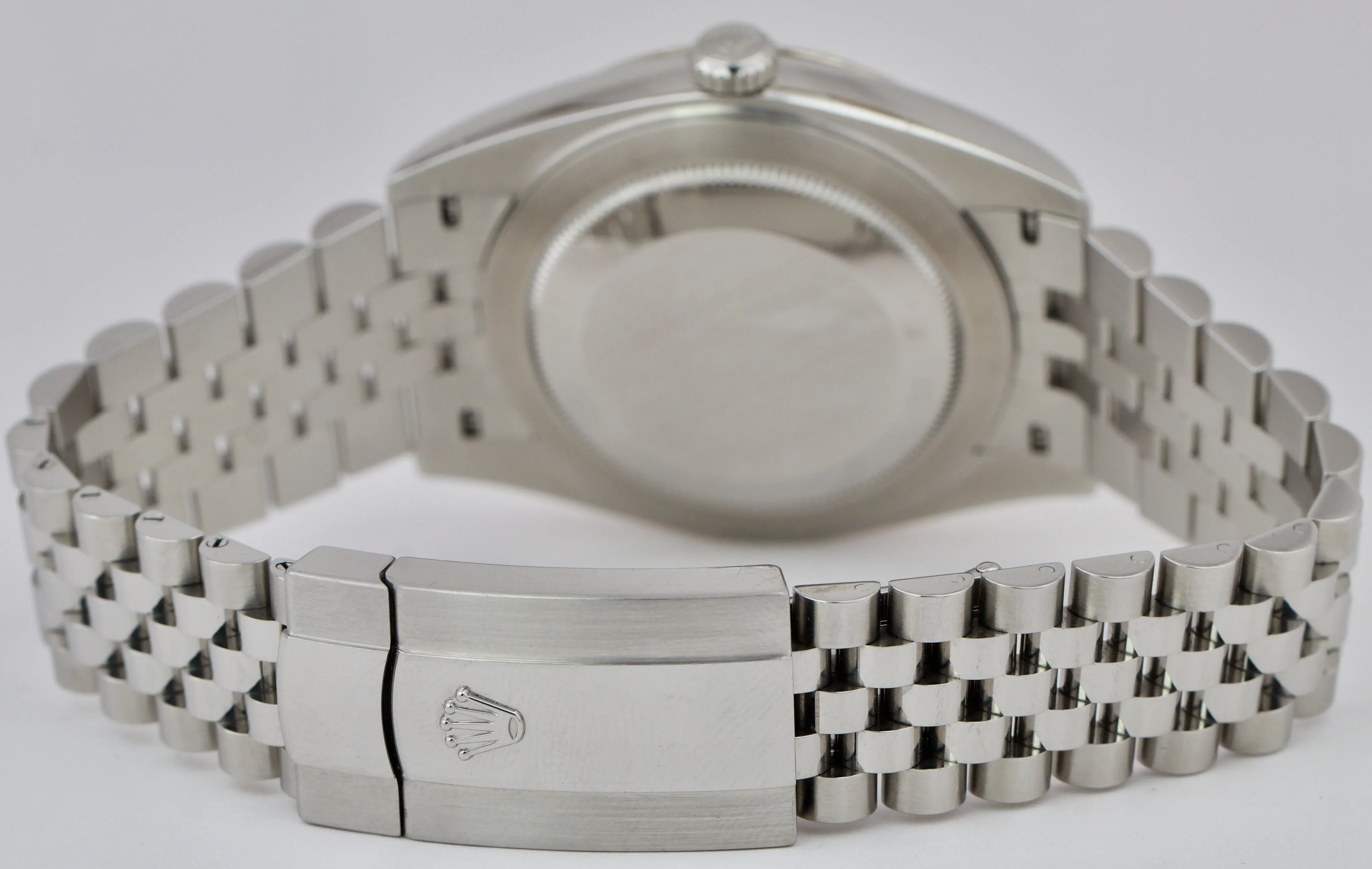 Rolex DateJust BLACK Stainless Steel White Gold Fluted JUBILEE 126334 41mm Watch