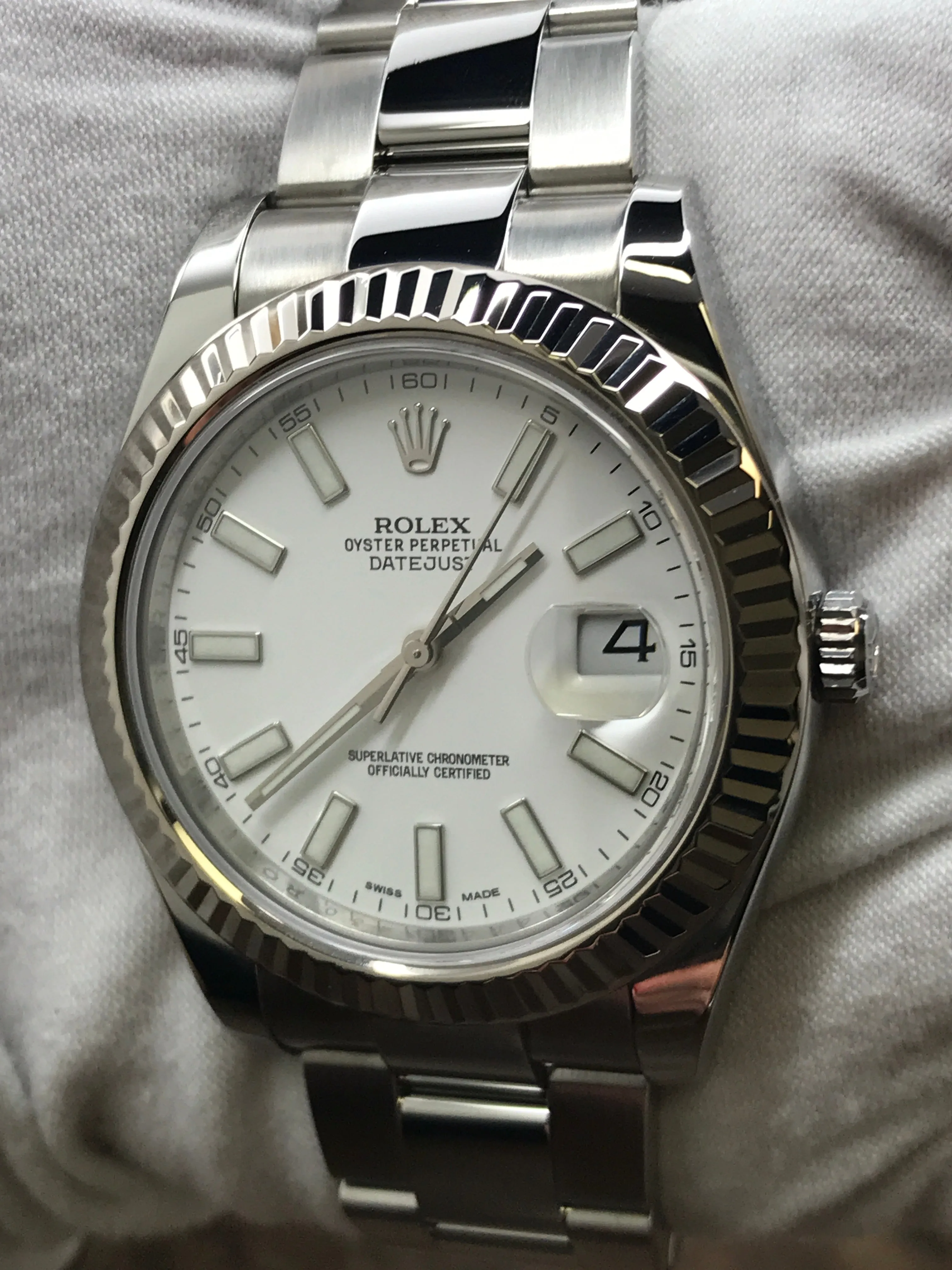 Rolex Datejust II 41mm 116334 White Dial Automatic Men's Watch