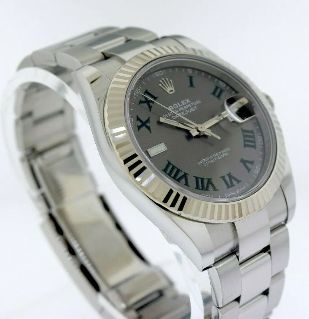 Rolex Datejust II 41mm White Gold & Steel Wimbledon Roman Dial 126334