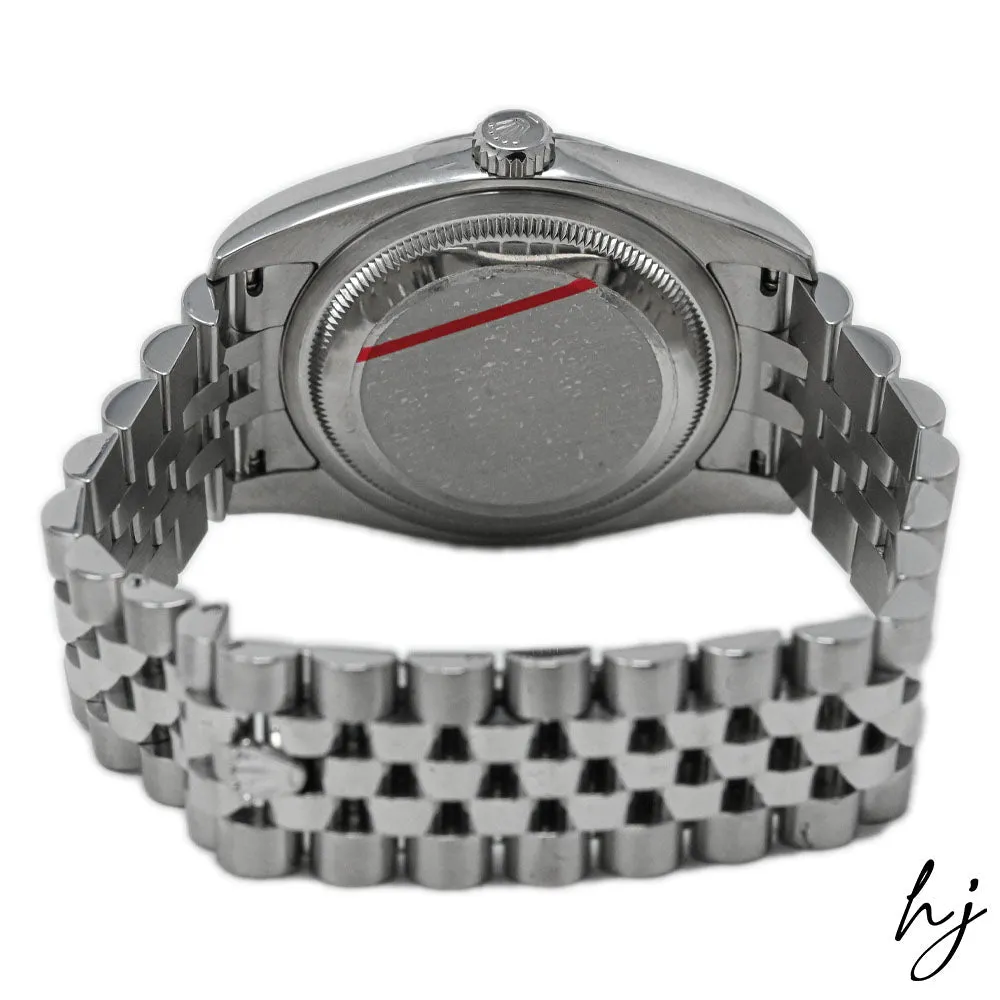 Rolex Datejust Stainless Steel 36mm Black Roman Numeral Dial Watch Reference #: 116200