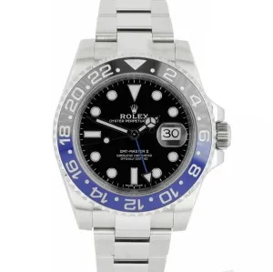 Rolex GMT-Master II Batman Blue Black Ceramic Steel 40mm Watch 116710 BLNR