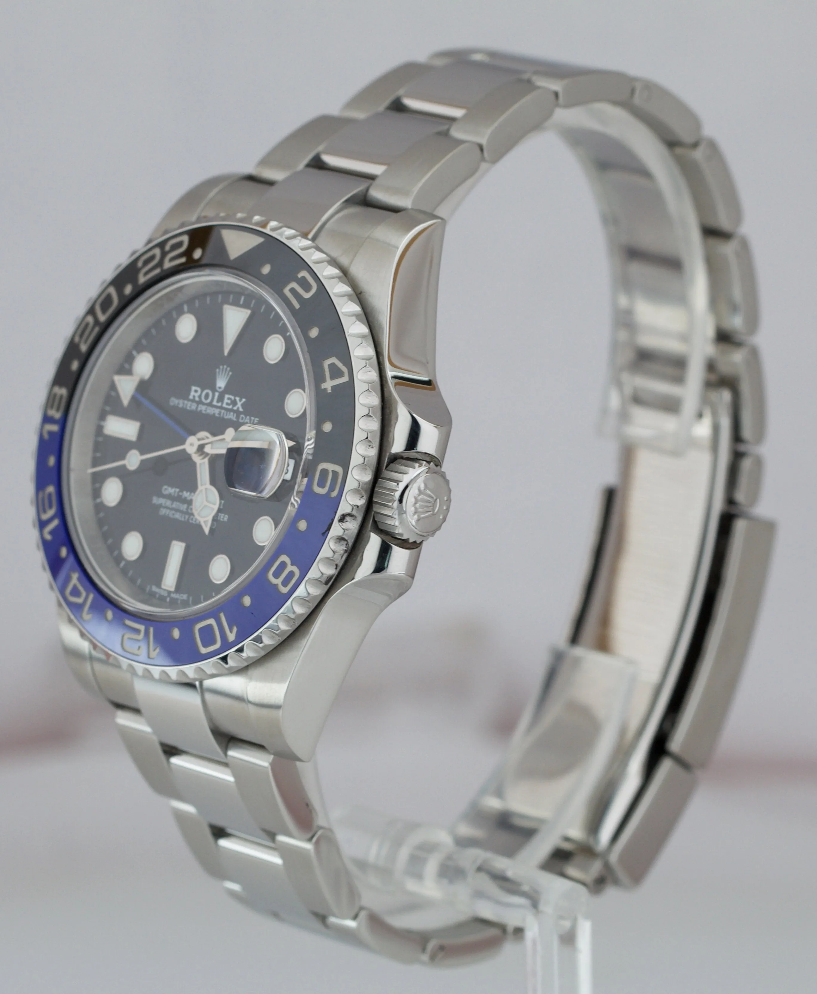 Rolex GMT-Master II Batman Blue Black Ceramic Steel 40mm Watch 116710 BLNR