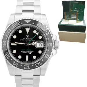 Rolex GMT-Master II Black 40mm Ceramic Stainless Steel Oyster Date Watch 116710