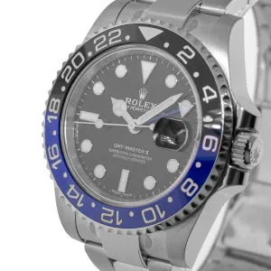 Rolex GMT-Master II "Batman" New Old Stock 40mm Stainless Steel Black & Blue Bezel 116710 Green Rolex Card 2018