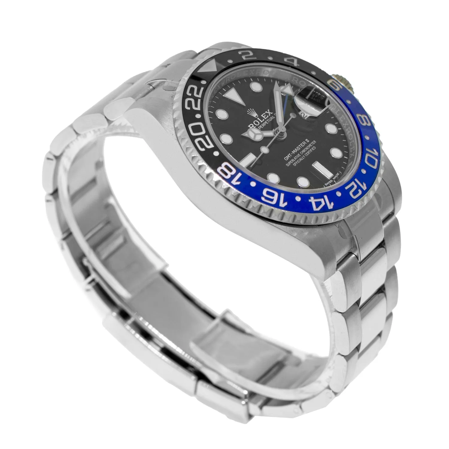 Rolex GMT-Master II "Batman" New Old Stock 40mm Stainless Steel Black & Blue Bezel 116710 Green Rolex Card 2018