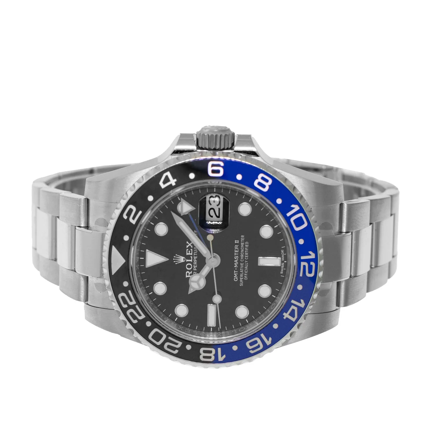 Rolex GMT-Master II "Batman" New Old Stock 40mm Stainless Steel Black & Blue Bezel 116710 Green Rolex Card 2018