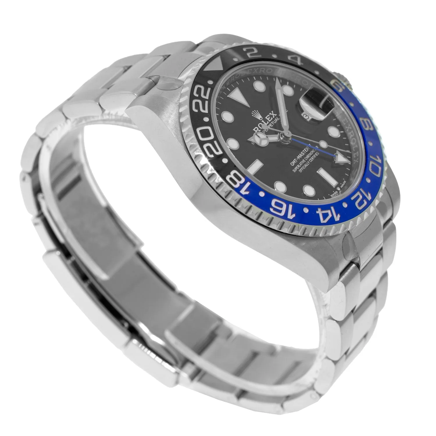 Rolex GMT-Master II "Batman" New Old Stock 40mm Stainless Steel Black & Blue Bezel 126710