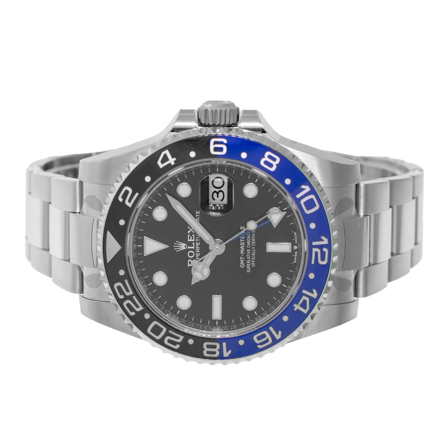 Rolex GMT-Master II "Batman" New Old Stock 40mm Stainless Steel Black & Blue Bezel 126710
