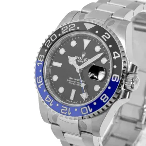 Rolex GMT-Master II "Batman" New Old Stock 40mm Stainless Steel Black & Blue Bezel 126710