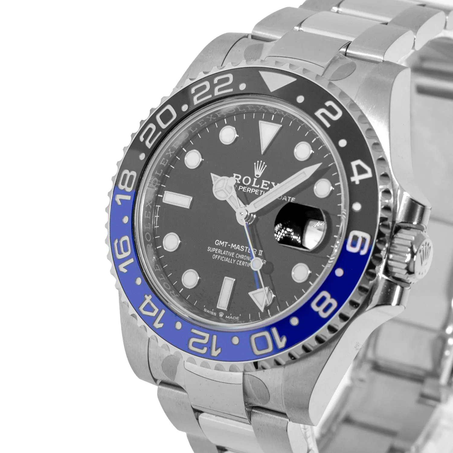 Rolex GMT-Master II "Batman" New Old Stock 40mm Stainless Steel Black & Blue Bezel 126710