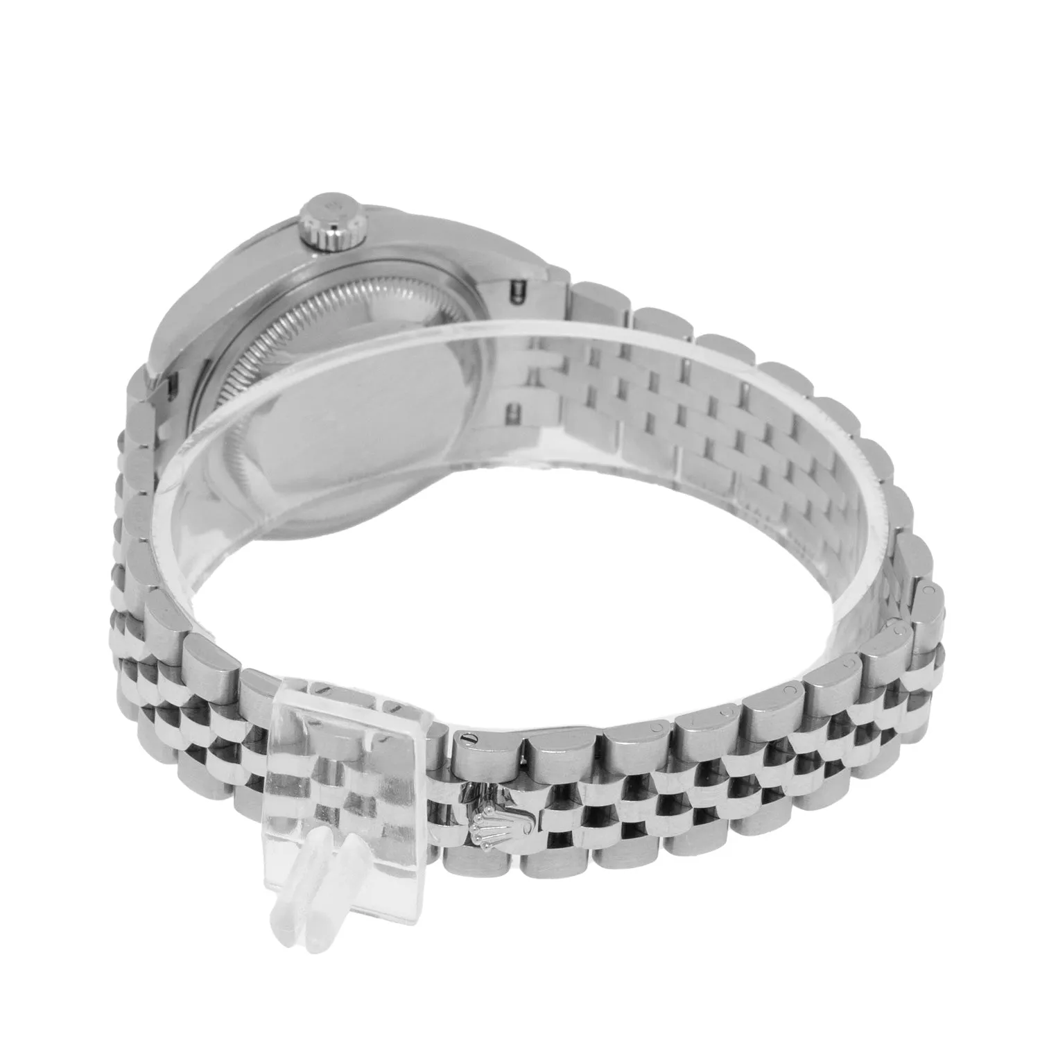 Rolex Lady-Datejust 28mm White Gold Steel Pink Roman Dial Fluted Bezel 279174