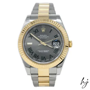 Rolex Men's Datejust 41 18K Yellow Gold & Steel 41mm Wimbledon Dial Watch Reference #: 126333