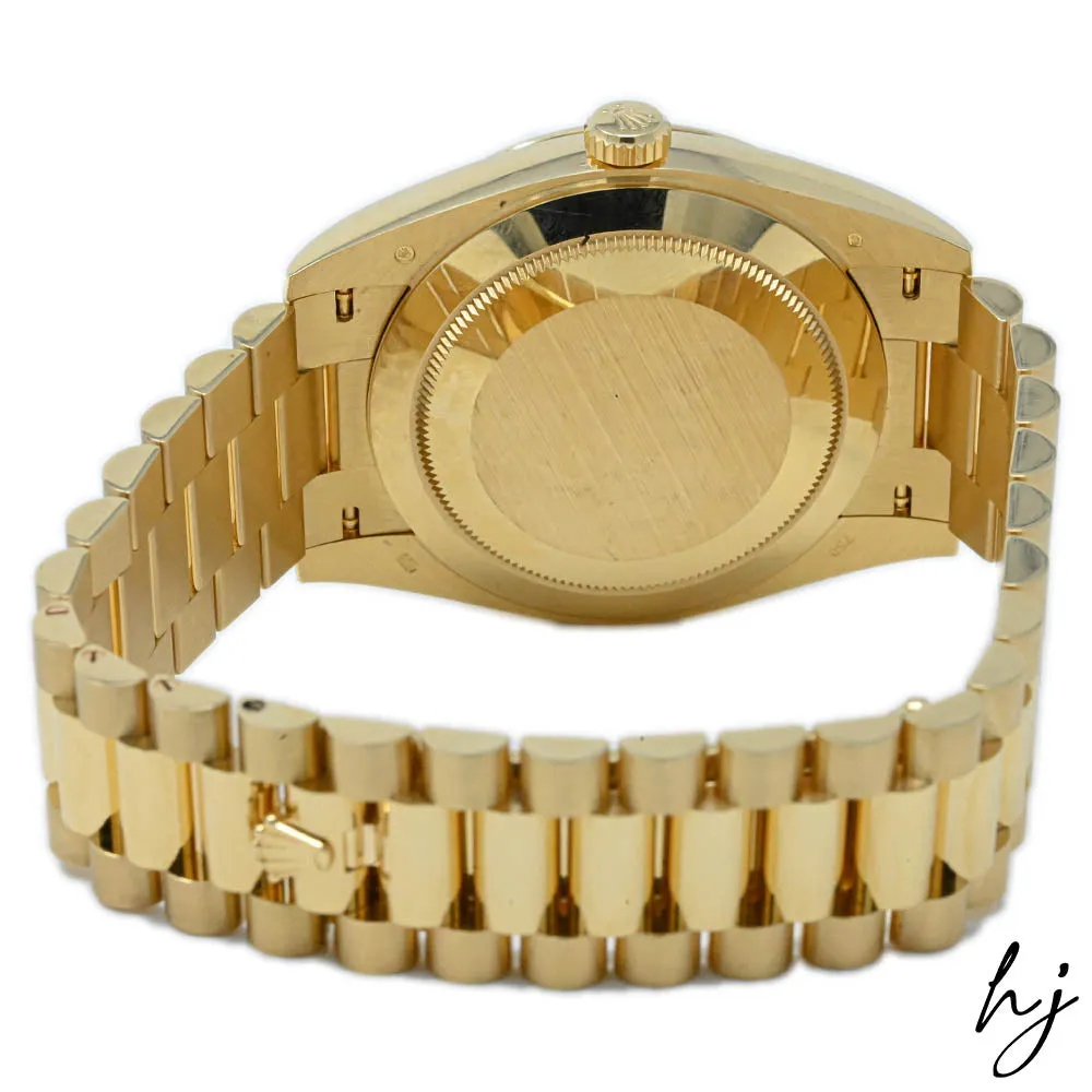 Rolex Men's Day-Date 18K Yellow Gold 40mm Silver Roman Dial Watch Reference #: 228238