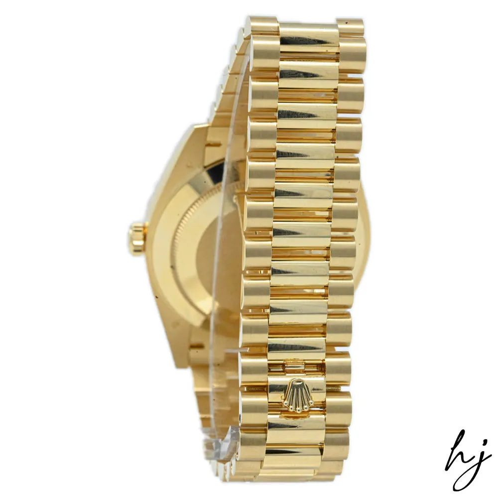 Rolex Men's Day-Date 18K Yellow Gold 40mm Silver Roman Dial Watch Reference #: 228238