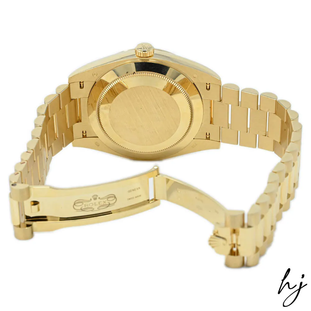 Rolex Men's Day-Date 18K Yellow Gold 40mm Silver Roman Dial Watch Reference #: 228238