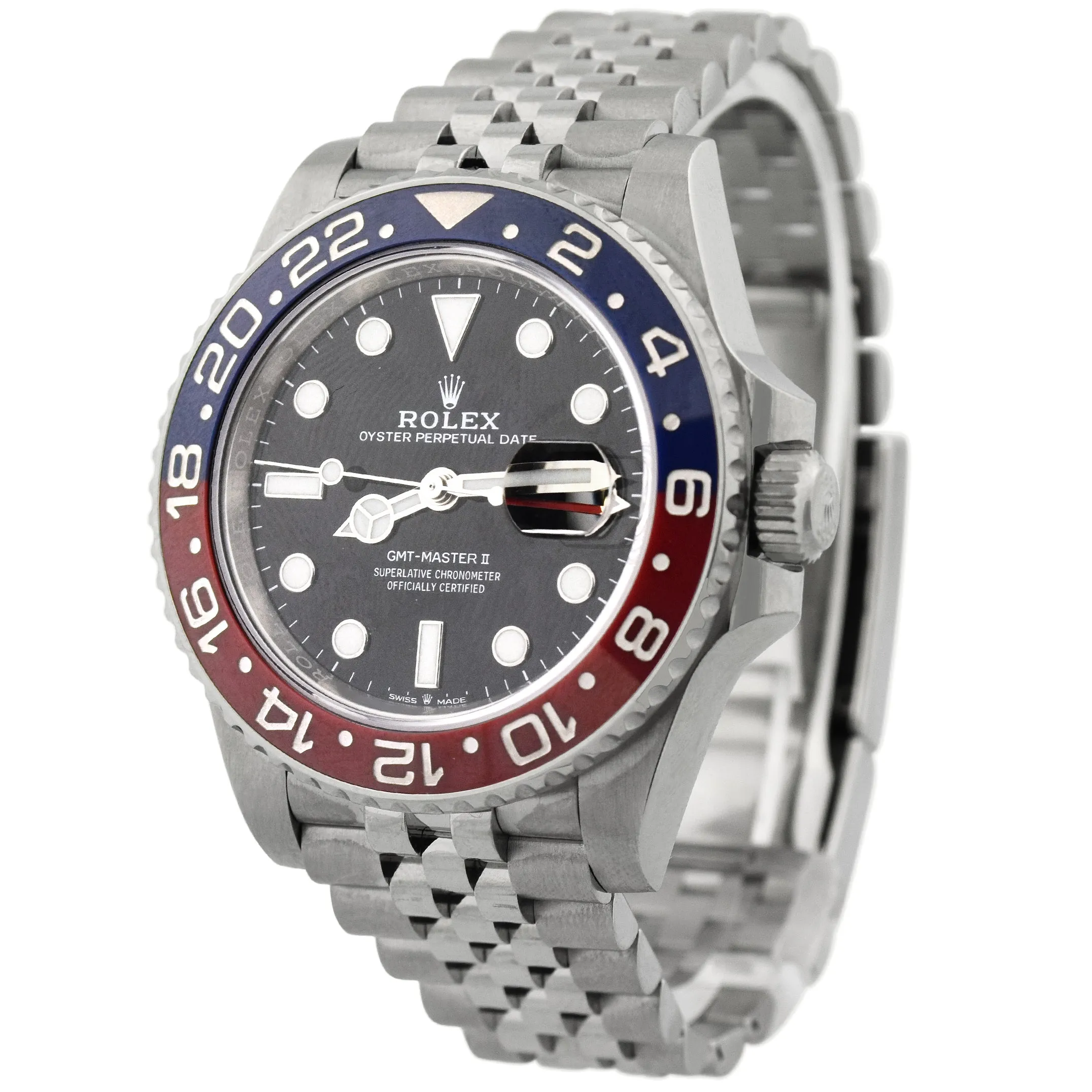 Rolex Men's GMT-Master II 40mm Black Dot Dial Watch Reference #: 126710BLRO