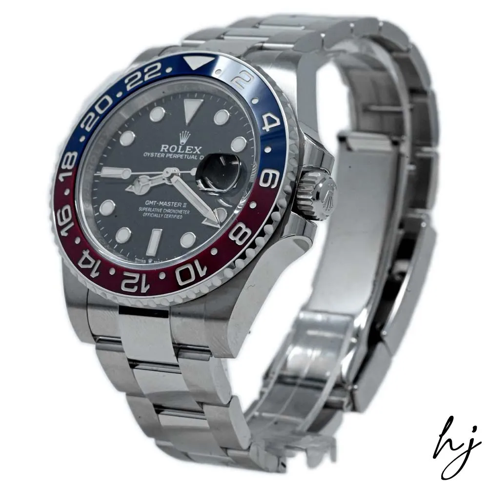 Rolex Men's GMT-Master II Pepsi Stainless Steel 40mm Black Dot Dial Watch Reference #: 126710BLRO
