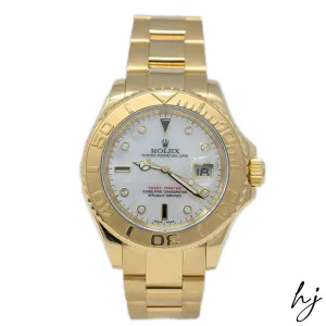 Rolex Men's Yacht-Master 18K Yellow Gold 40mm Factory MOP Diamond & Sapphire Dial Watch Reference #: 16628