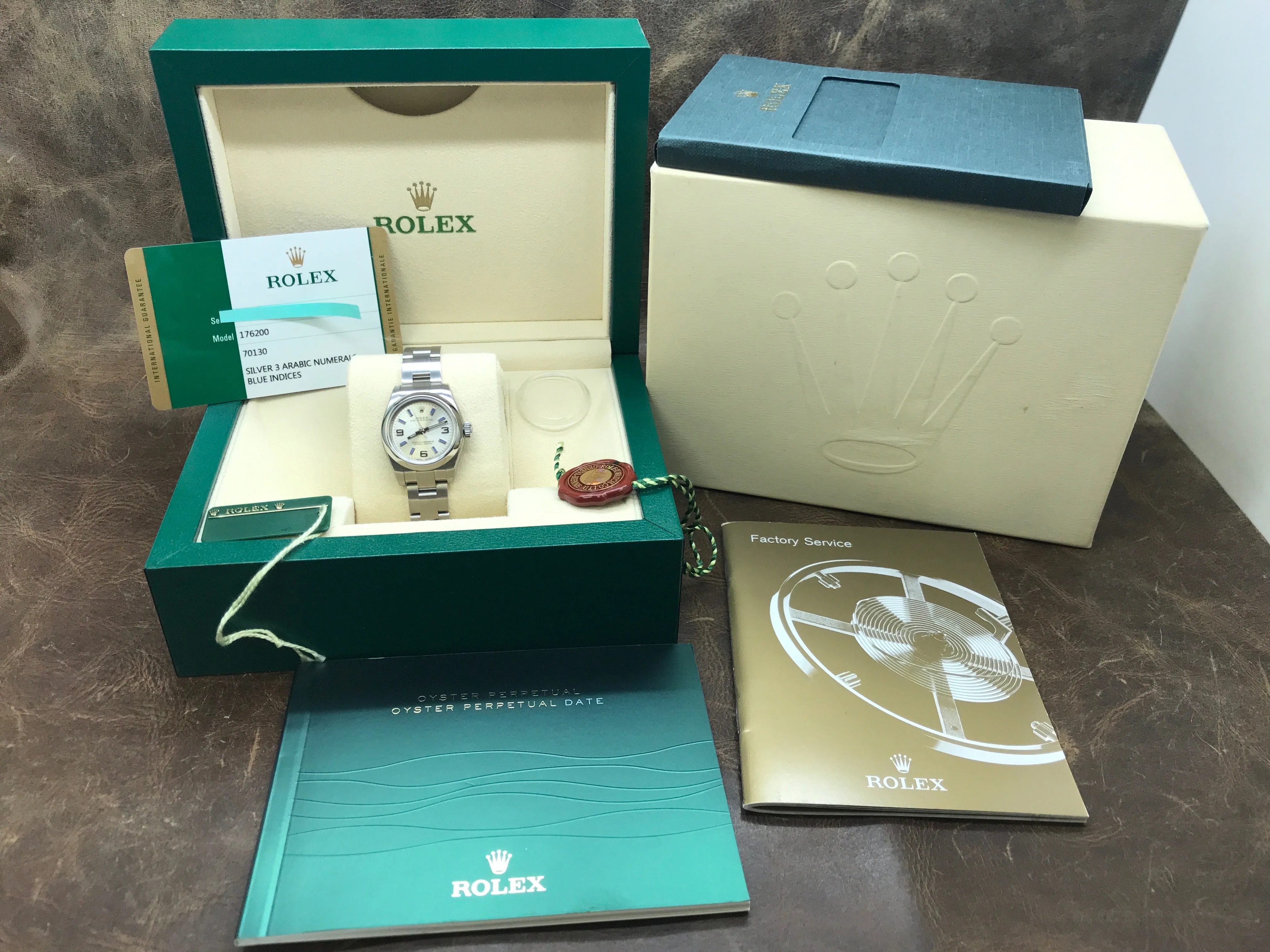 Rolex Oyster Perpetual 26mm Dominos 176200 Silver Dial Automatic Women's Watch