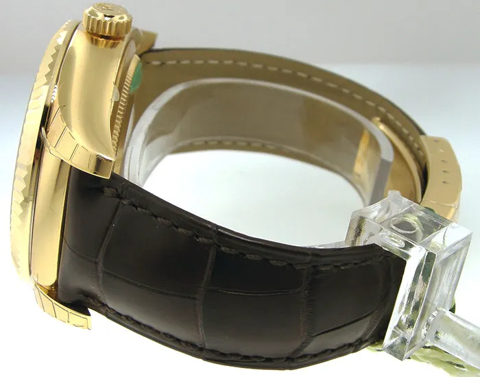 Rolex Sky-Dweller 42mm Yellow Gold Champagne Arabic Dial Fluted Bezel 326138