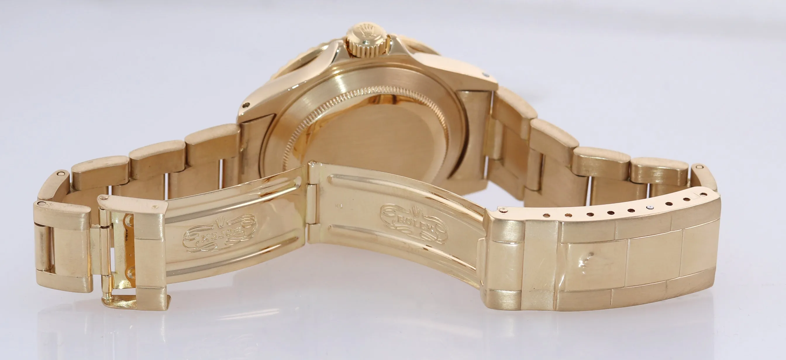 Rolex Submariner Blue 16808 18k Yellow Gold 40mm Champagne Diamond Watch Box