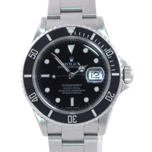 Rolex Submariner Date 16610 Steel Pre-Ceramic Black 40mm Watch