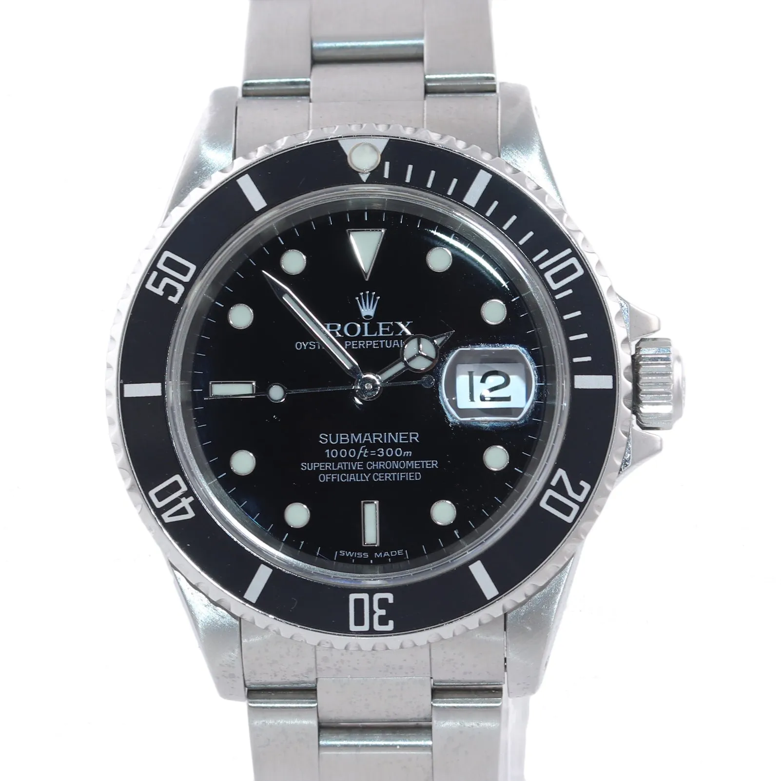 Rolex Submariner Date 16610 Steel Pre-Ceramic Black 40mm Watch