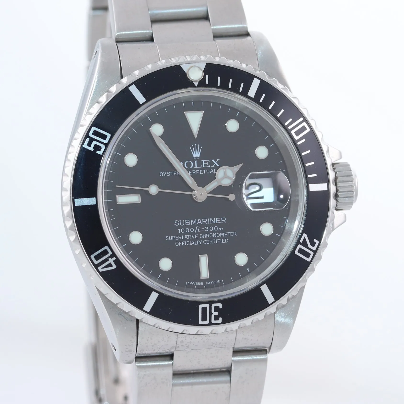 Rolex Submariner Date 16610 Steel Pre-Ceramic Black 40mm Watch