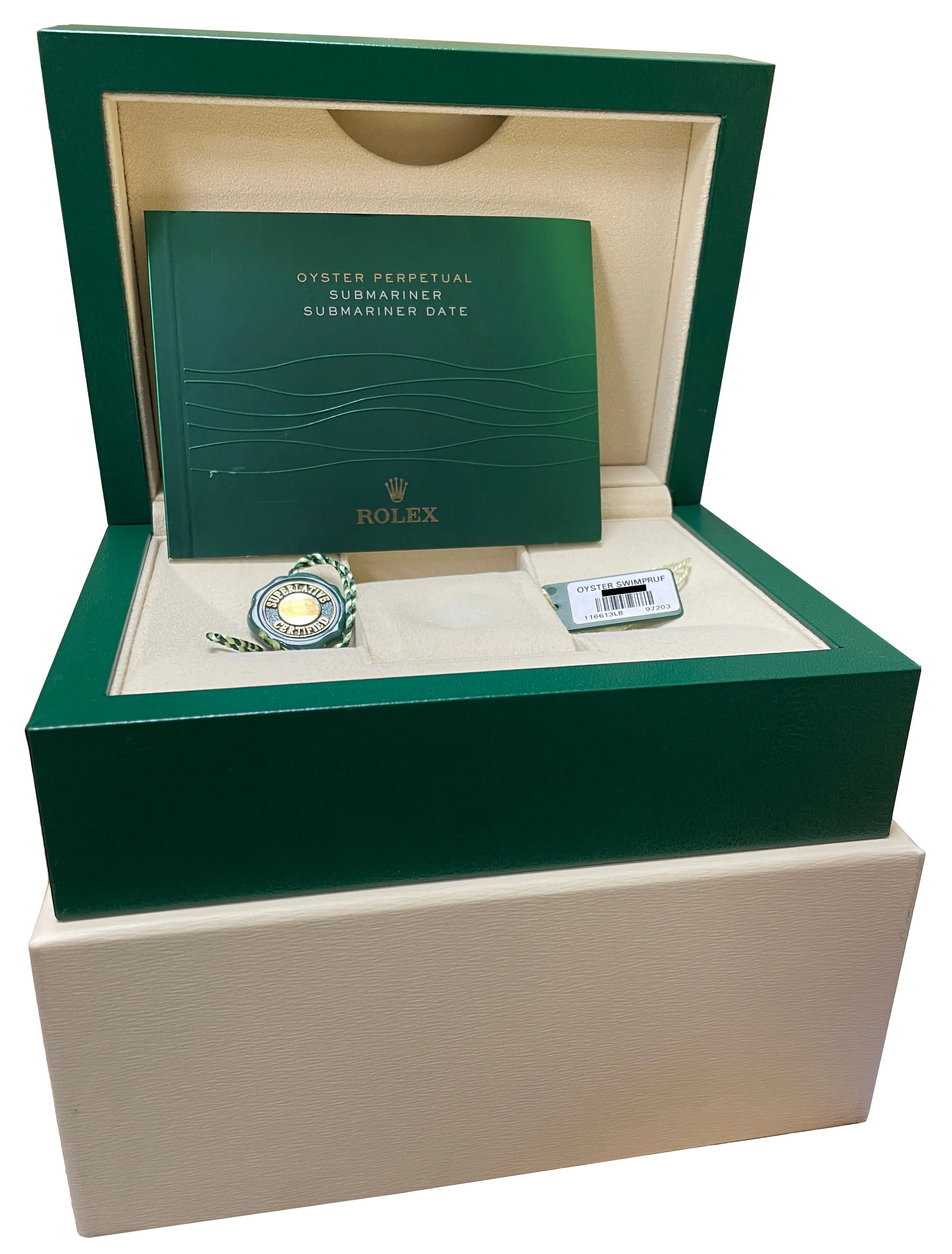 Rolex Submariner Date Ceramic Two-Tone Gold Steel Blue Automatic Watch 116613 LB