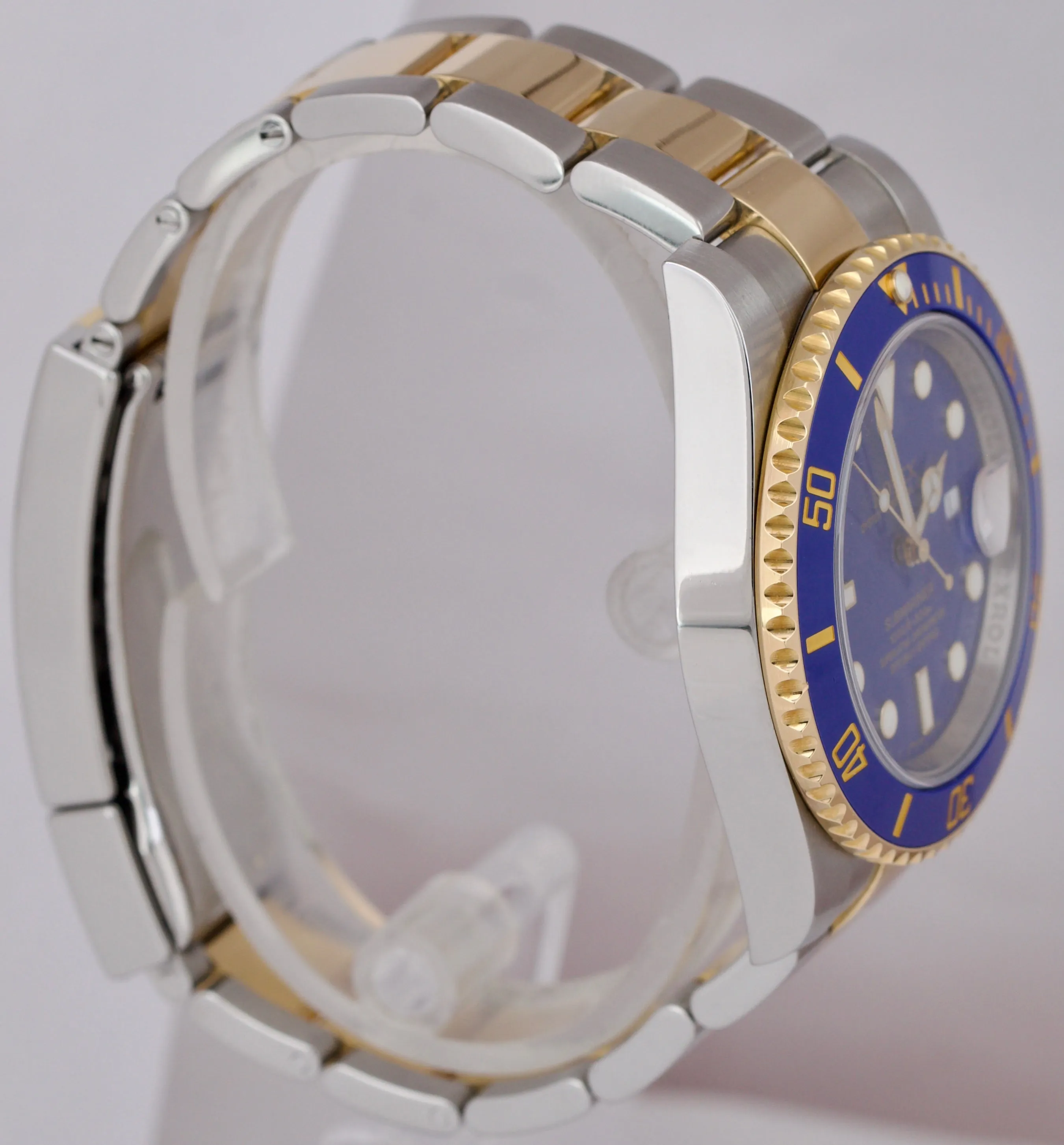 Rolex Submariner Date Ceramic Two-Tone Gold Steel Blue Automatic Watch 116613 LB