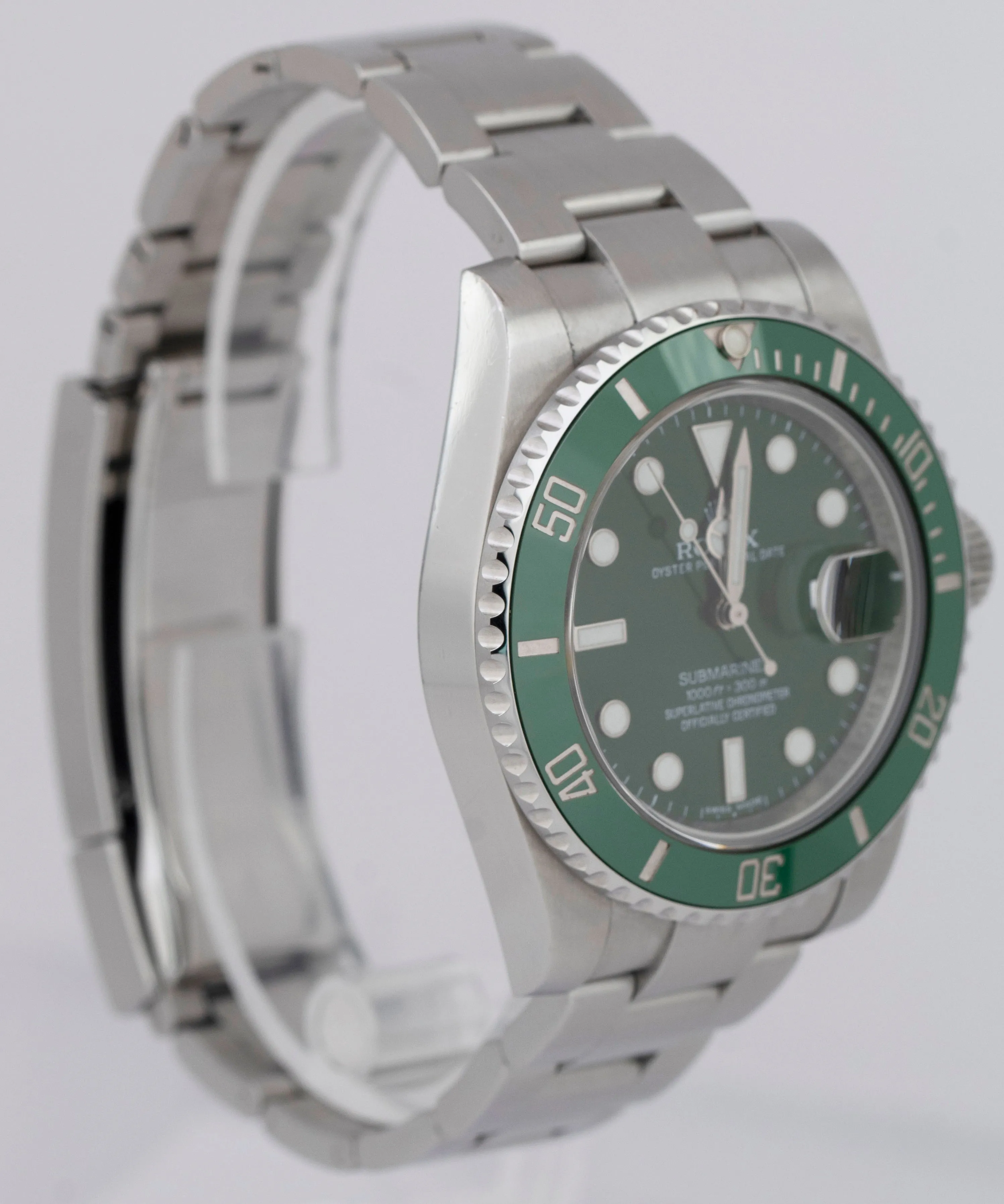 Rolex Submariner Date HULK PAPERS Green Stainless Ceramic Watch 116610 LV B P
