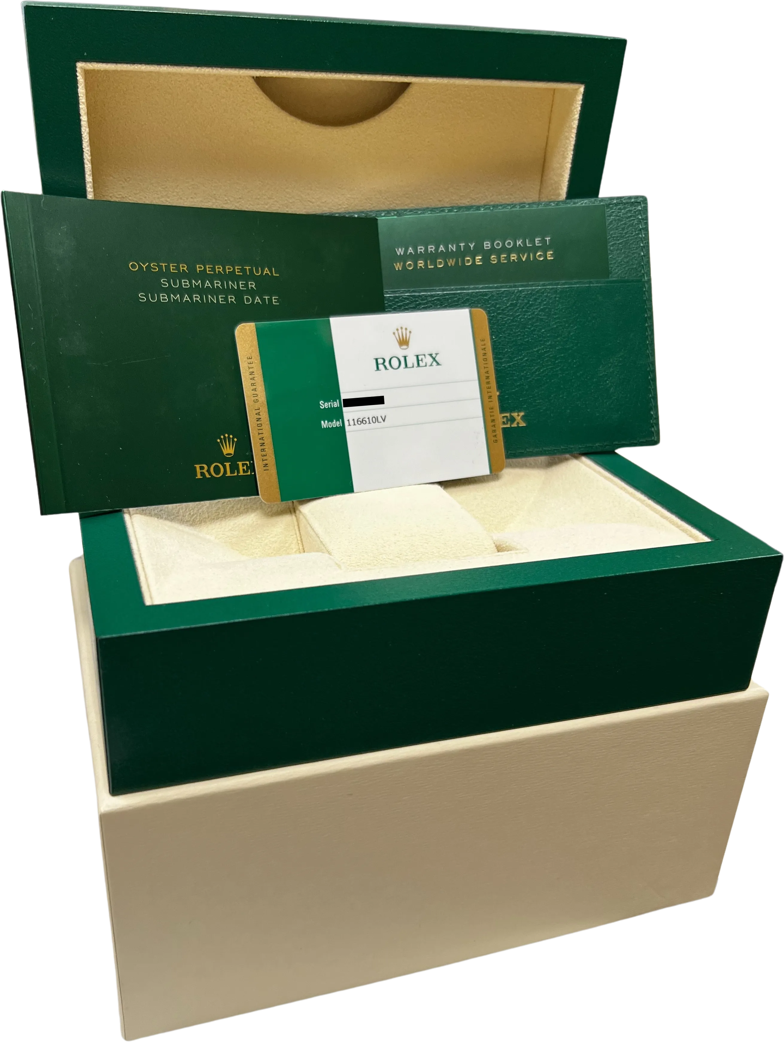 Rolex Submariner Date HULK PAPERS Green Stainless Ceramic Watch 116610 LV B P
