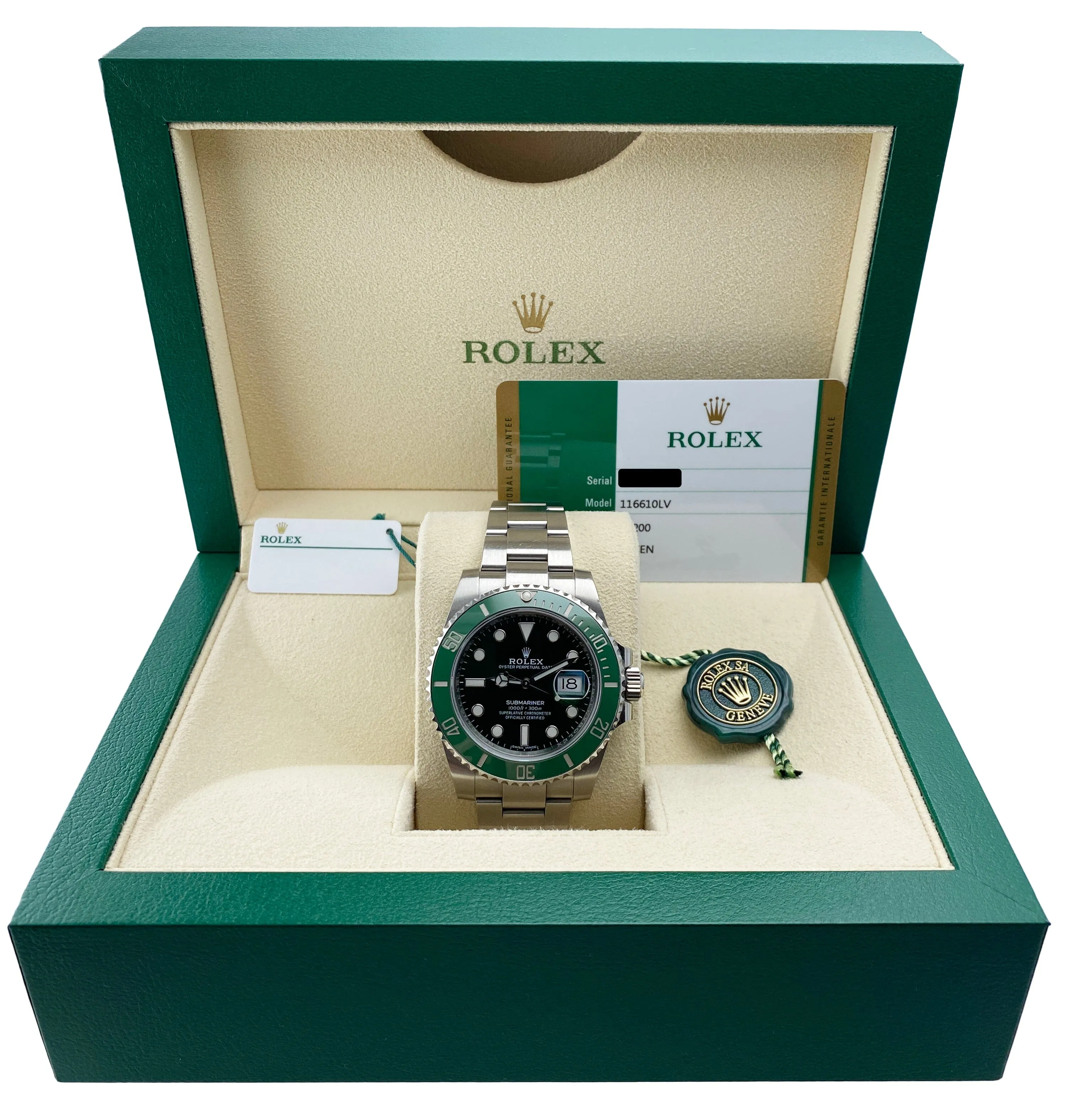 Rolex Submariner Date "Hulk" 116610LV Mens Watch Box Papers