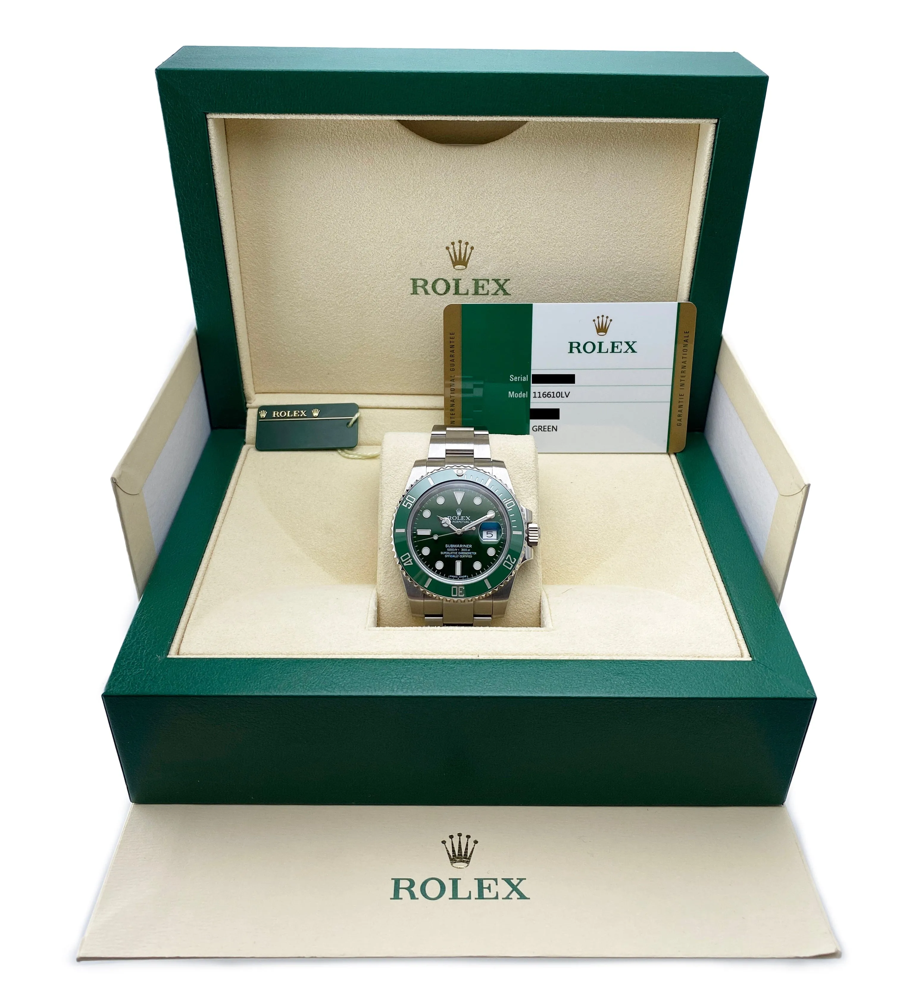 Rolex Submariner Date "Hulk" 116610LV Mens Watch Box Papers