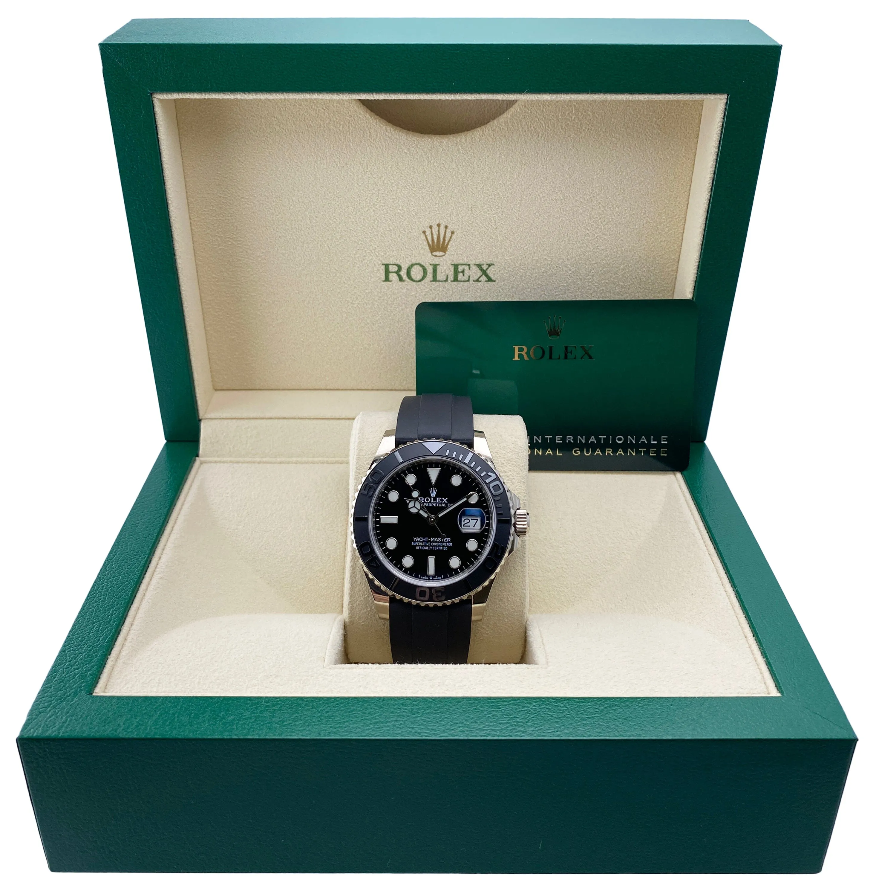 Rolex Yacht-Master 226659 Black Dial 18K White Gold Watch Box Papers