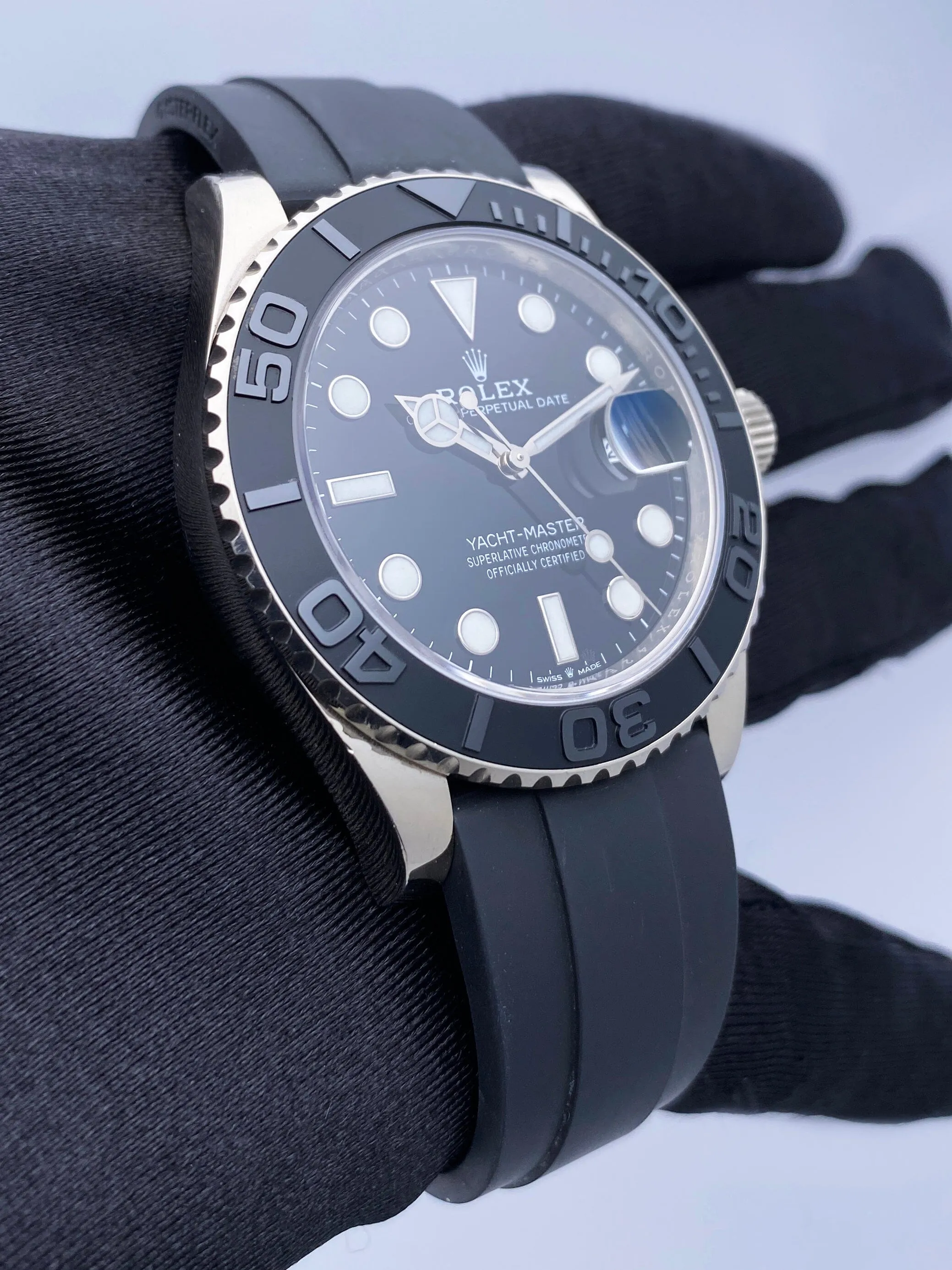 Rolex Yacht-Master 226659 Black Dial 18K White Gold Watch Box Papers