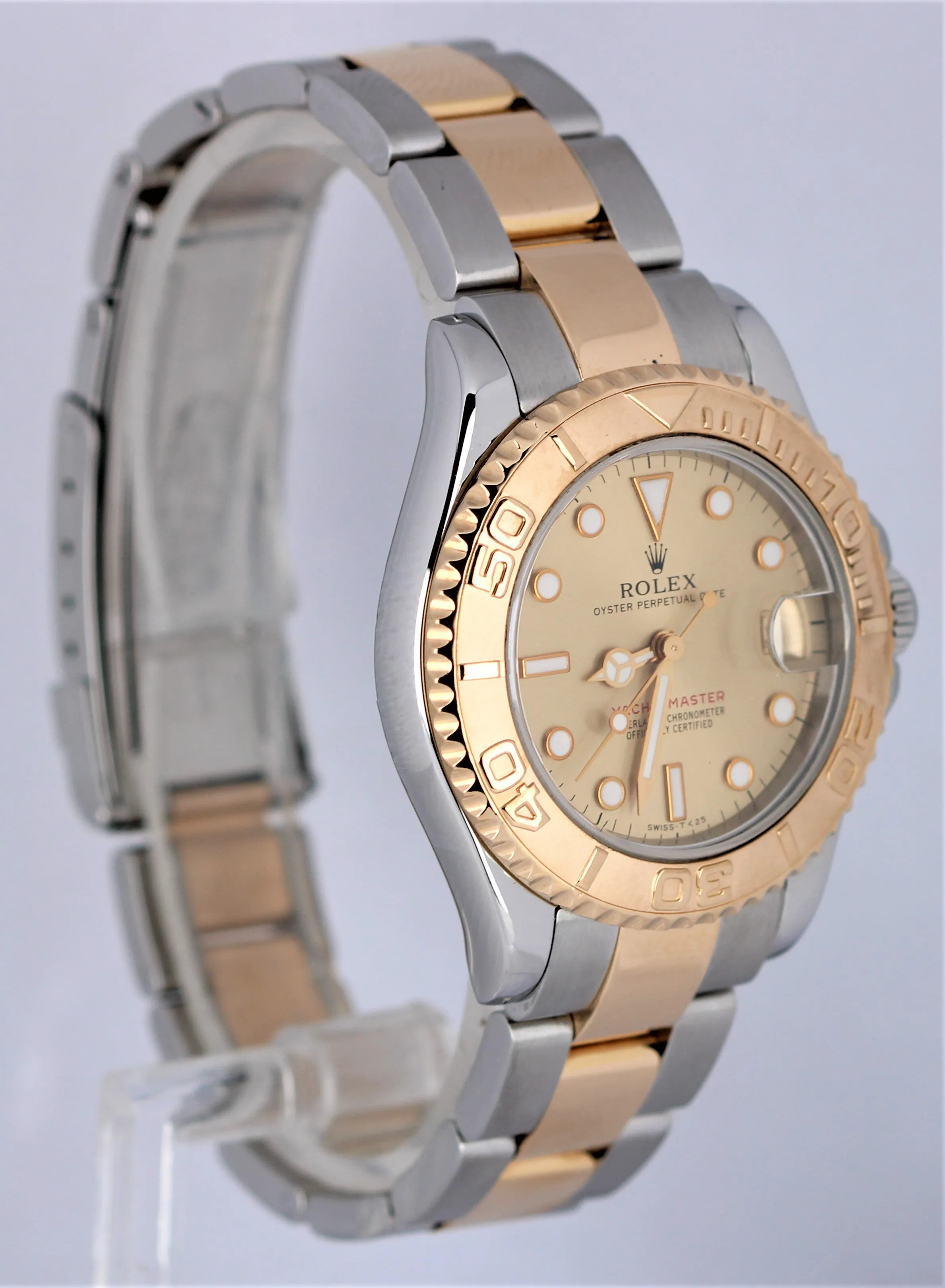 Rolex Yacht-Master Two-Tone Stainless 18K Mid-Size Champagne 35mm Watch 68623